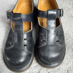 Vintage Black Leather T-Strap Dr Martens Mary Jane MIE